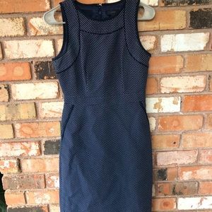 J. Crew Navy poka dot sleeveless dress